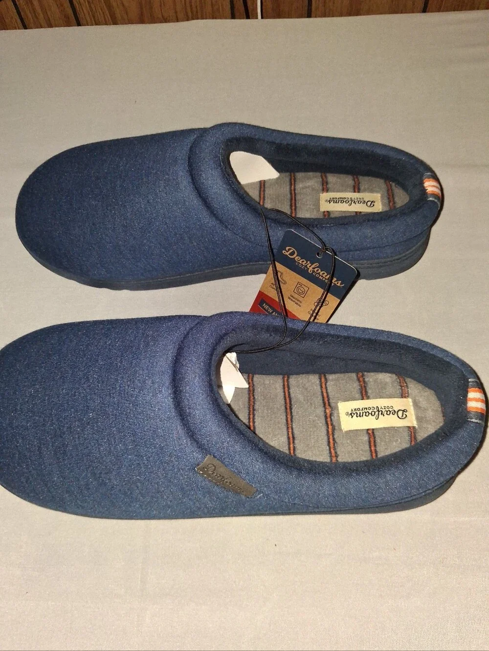 Dearfoams Men's Jersey Clog Slippers - Navy - Size 11/12